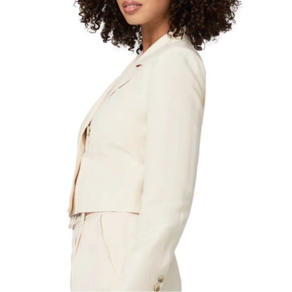 Paige Eclipse Ivory Cropped Double Breasted Blazer NWT $299 - Picture 3 of 5